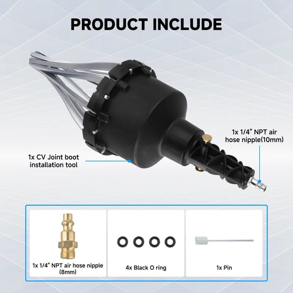 Pneumatisk CV-ledningsstøvle værktøj, Premium 45# stål, ergonomisk håndtag, kompatibilitet med 1/4" kobling, letvægtsdesign, trykluftdrevet