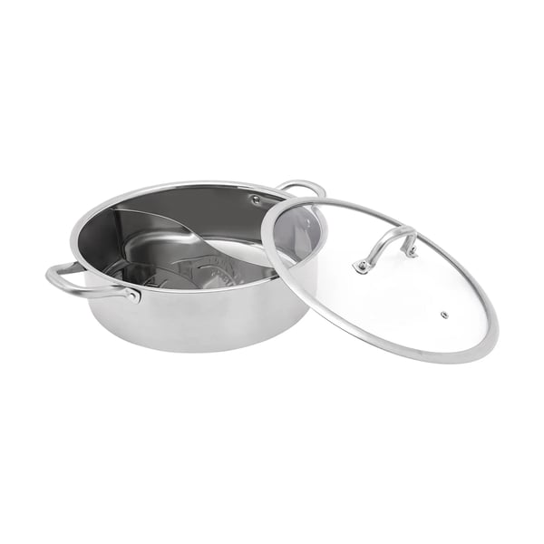 Hot Pot, Stor Kapacitet, Dobbelt-Sidet Madlavning,220V, Sølv