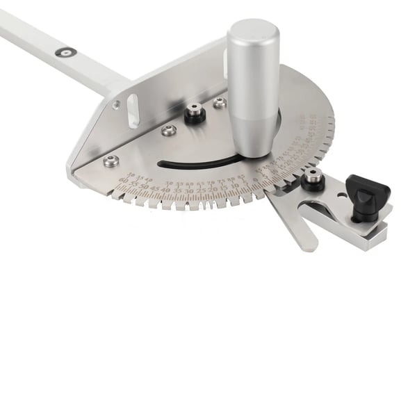 Miter Gauge, Aluminiumlegering, 3/8" x 3/4" Kompatibilitet, Justerbare Vinkelstop, Låselig Drejeområde, Højpræcisionsdesign