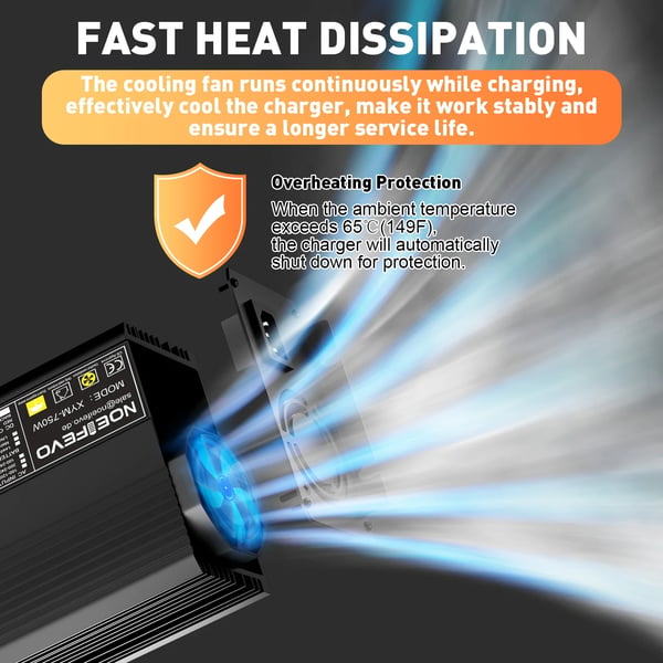 Batterioplader, 40A Hurtigopladning, 0V Aktiveringsfunktion,EU