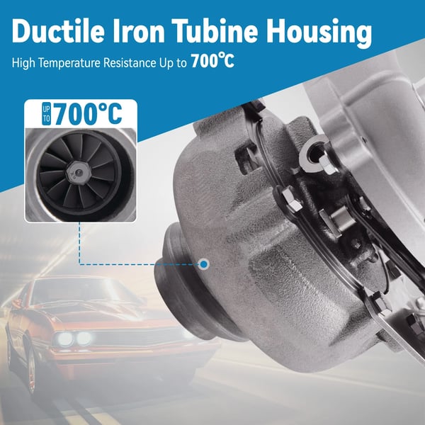 Turbocharger, Stål, 26 cm Længde, 25 cm Bredde, 25 cm Højde, 6 kg Vægt
