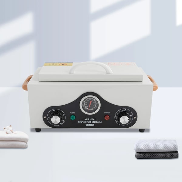Højtemperatursterilisator, 300W effekt, 2,5L kapacitet, 60-220°C temperaturinterval, rustfrit stål materiale, 1m strømkabel