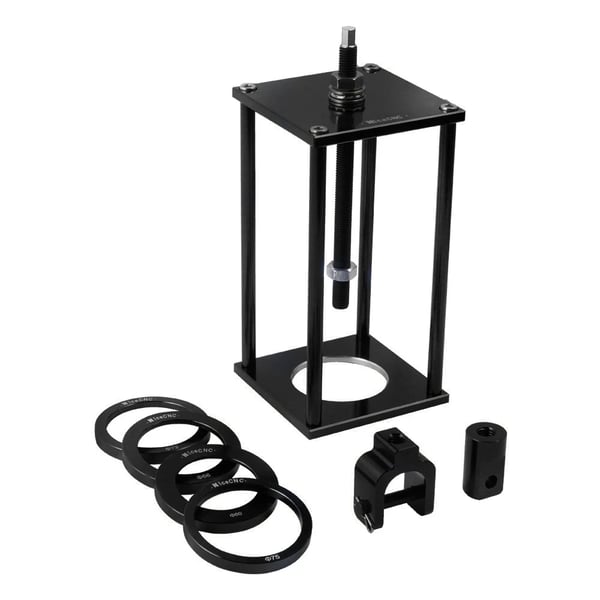 Stötdämpare fjädrar kompressorverktyg, hållbar stålkonstruktion, kompatibel med 60mm till 75mm fjädrar, universell passform för ATV/UTV/motorcyklar, inkluderar ögla och clevis adaptrar