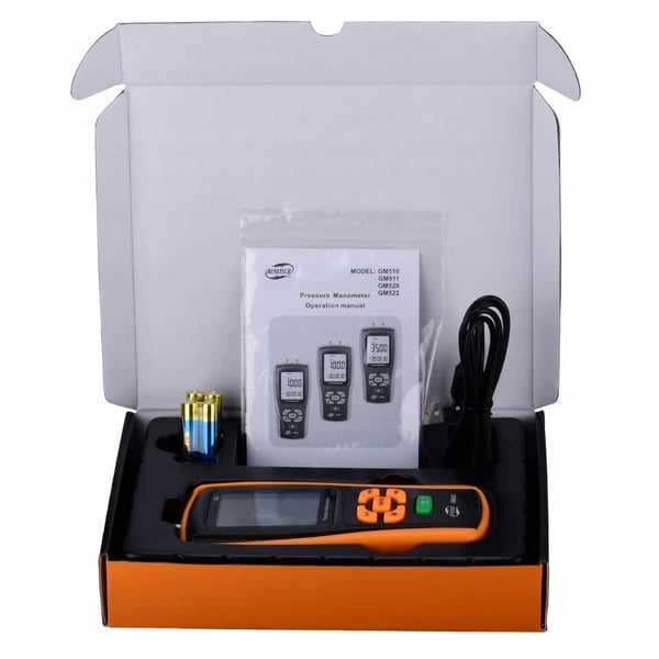 Differentialmanometer, Digital tryckmätning, USB-anslutning,GRÅ