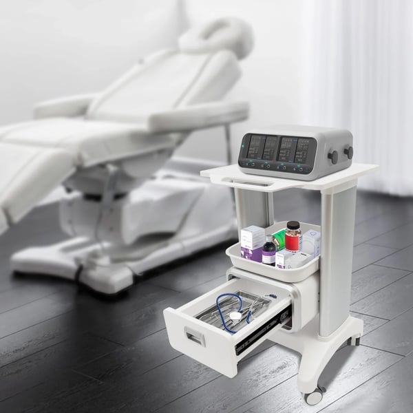 Medicinsk vogn, holdbar ABS-konstruktion, nem mobilitet,HVID