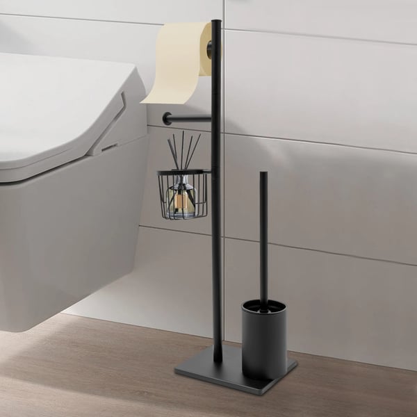 Toiletpapirholder, Multifunktionelt Design, Holdbar Konstruktion,sort