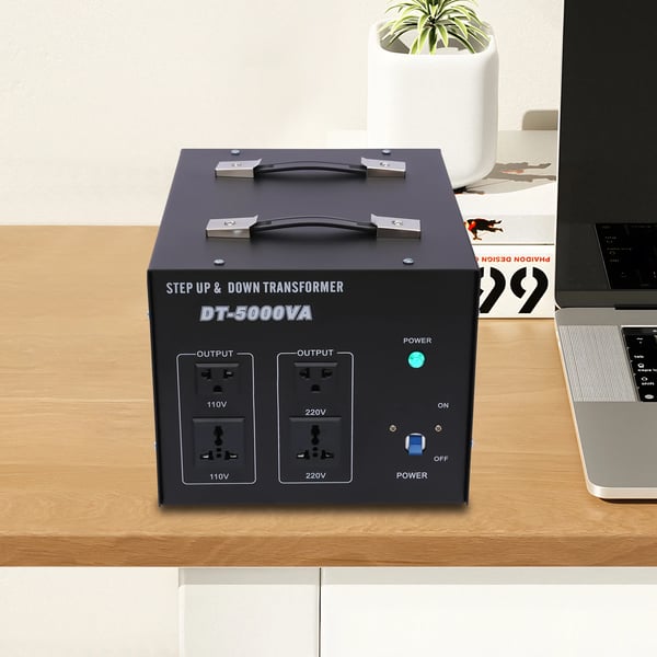 Spændingsomformertransformator, 5000W effekt, op/ned kapacitet,sort