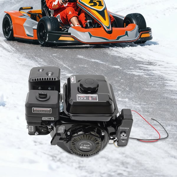 Benzinmotor, 7,5HK Effekt, Elektrisk Start,sort