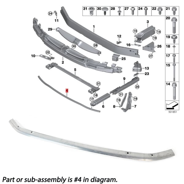 Front Bumper Lower Carrier Mount, Holdbart Plastik, Kompatibel med Mini Cooper,som vist