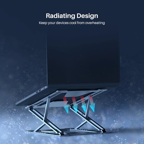 Tablet- og computerstand, justerbar højde, sammenklappeligt design,Sølv