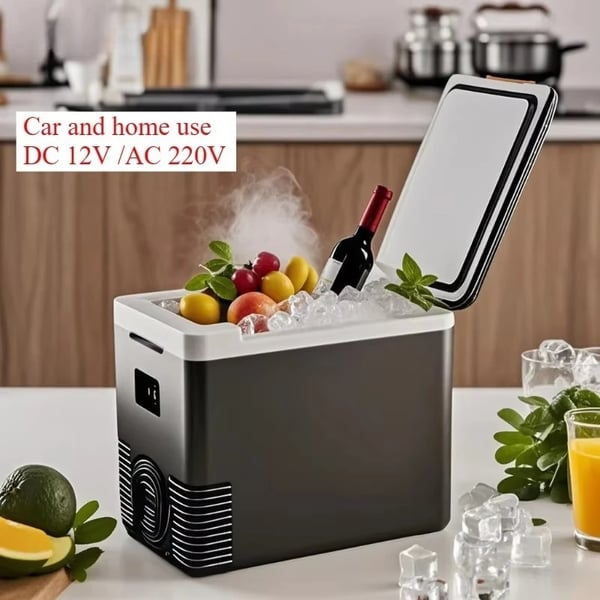 Mini Køleskab, Dobbelt Temperaturkontrol, Bærbart Design,sort