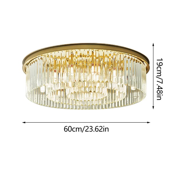 Loftlampe, Elegant Krystal Design, Alsidig til Ethvert Rum,Beige, Neutral Lys