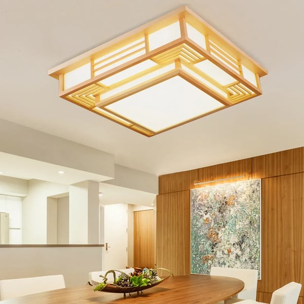 Loftlampe, Dæmpbar, Japansk Design,Gul, ændrebar