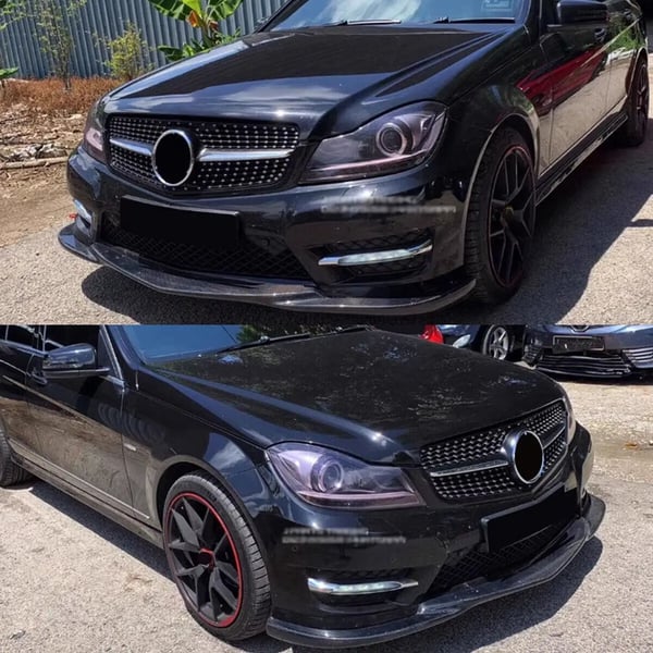 Front Bumper Lip Spoiler, Aerodynamisk Design, Sporty Udseende,Kulfiberlook