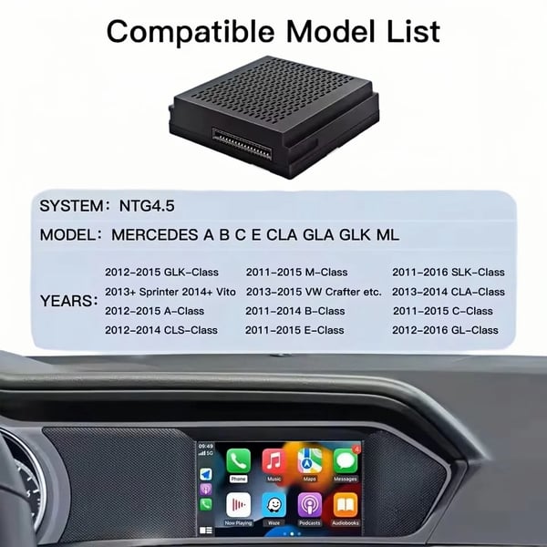 Trådløs CarPlay-adapter, Bluetooth-forbindelse, understøttelse af flere enheder,NTG 4.5