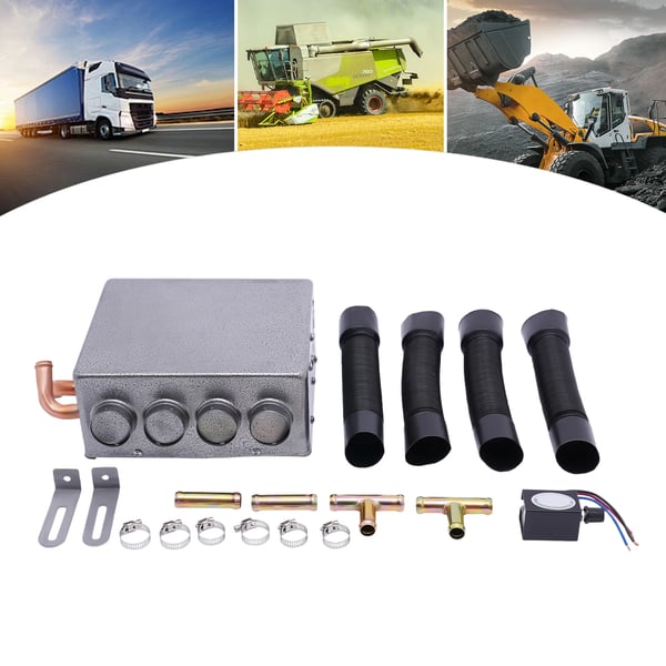 Bilvarmer, 12V, 8A Strøm, Kobberkerne, Dimensioner 23*21*10 cm, Blæsermotor