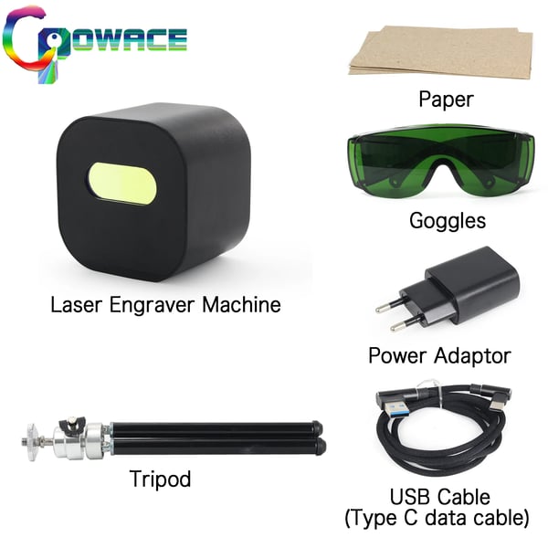 Mini Laserskärare, 1.6W Laser Effekt, Trådlös Bluetooth Kontroll