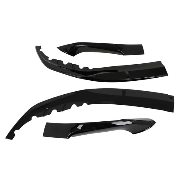 Front Bumper Spoiler Lip, ABS Plast, Kompatibel med Luxury 5 Series M Sport, Vægt 2 kg, Nem Installation, Sort Finish