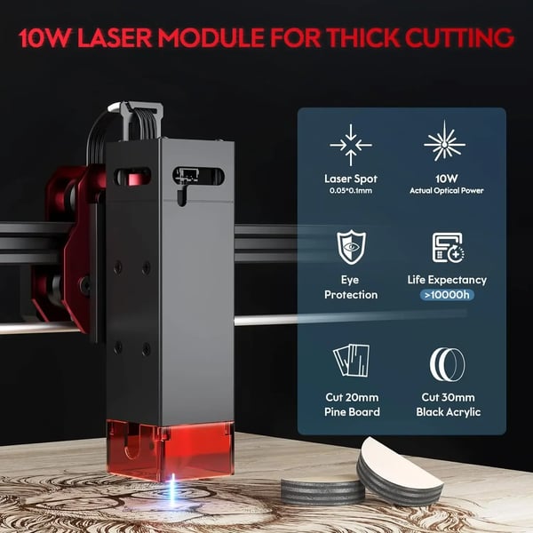 Lasergravør Cutter, 10W Effekt, Trådløs Kontrol,Arbejd Størrelse 40x85cm