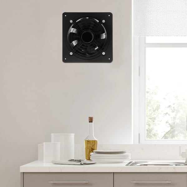 10 Tommer Udsugningsventilator, Moderne Vægbeslag Design, Kraftfuld 741CFM Luftstrøm,sort
