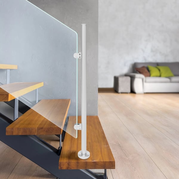 Glas Balustrade Gelænder, 316 Rustfrit Stål, Moderne Børstet Finish,Sølv