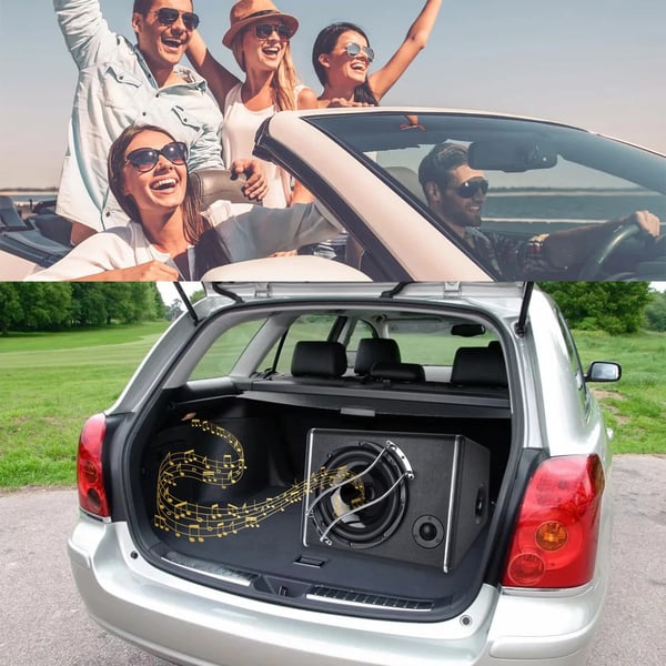 Auton subwoofer, 10 tuumaa, 3800W maksimiteho, 480W RMS-teho, 3.8Ω impedanssi, 12V käyttöjännite