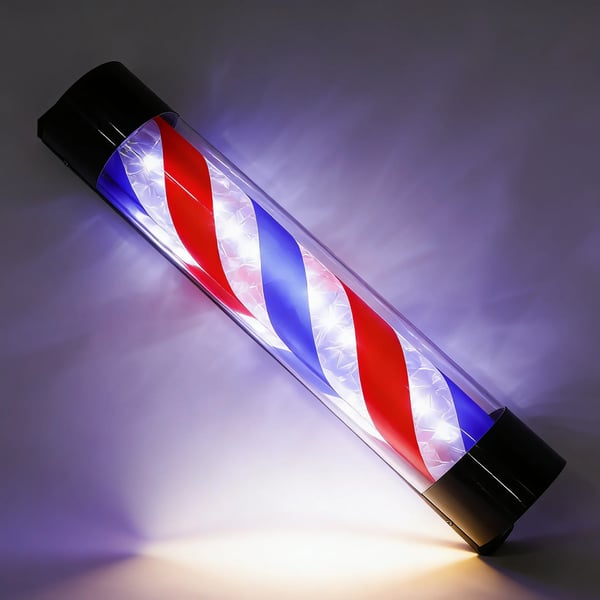 Barber Rotationslys, Attraktiv Belysning, Energi Effektiv,20W, Rød Blå Sort
