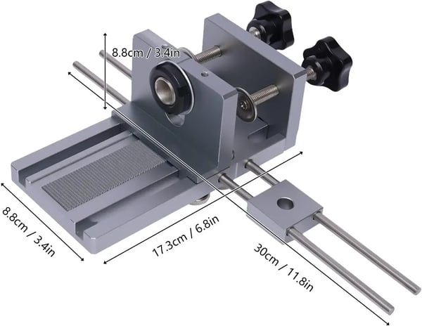 Dowel Gauge Kit, Justerbar Boremaskineguide, Præcisionsærmer,Mørk Grå