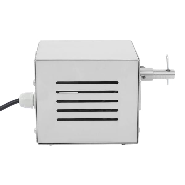 Grill Rotisserie Motor, 25W Effekt, AC 220V, Rustfrit Stål, Universel Montering, Dimensioner 12x11x10,5 cm