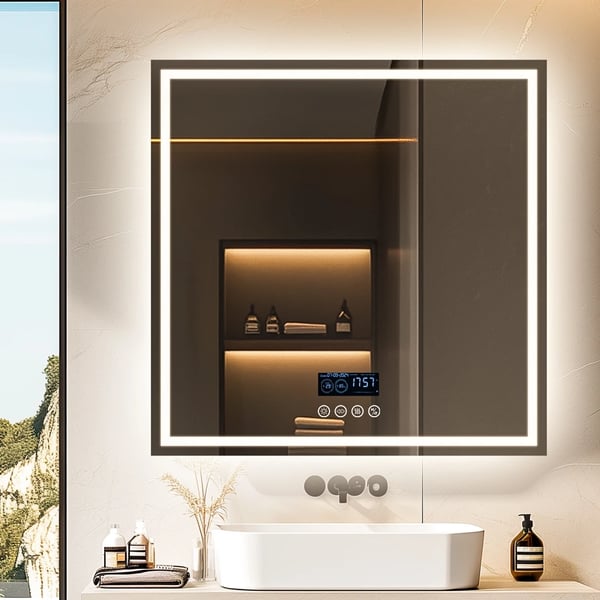 LED Badrumsspegel, Bluetooth-högtalare, Anti-dimma-funktion, 3 Färgtemperaturer