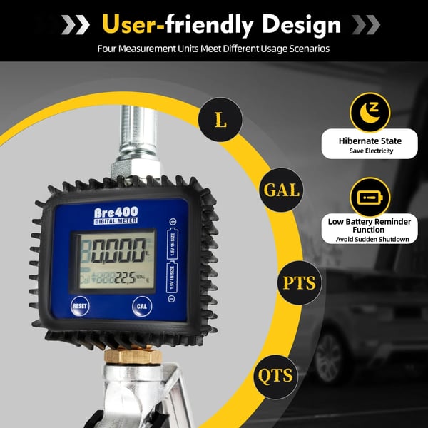 Oljetransferpump, LCD-display, automatisk avstängning,silver