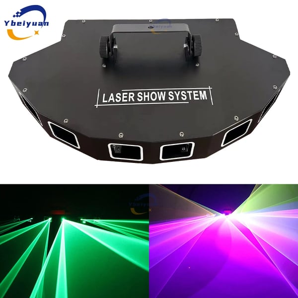 Laserprojektori, DMX-ohjaus, Täysiväriset efektit,EU-pistoke, musta