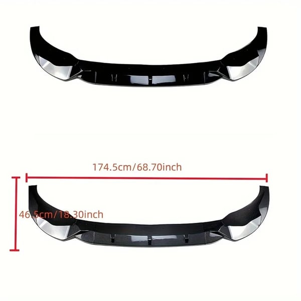 Front Bumper Lip Spoiler, Fremstillet af ABS Plast, Passer til SUV-modeller, Glanssort Finish, Designet til M-Sport, Vejrbestandig
