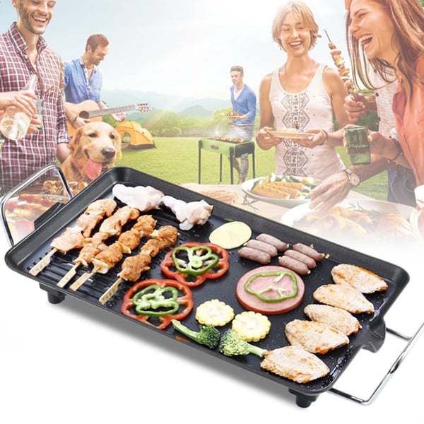 Elektrisk Grill, Justerbar Temperatur, Stor Kapacitet,sort
