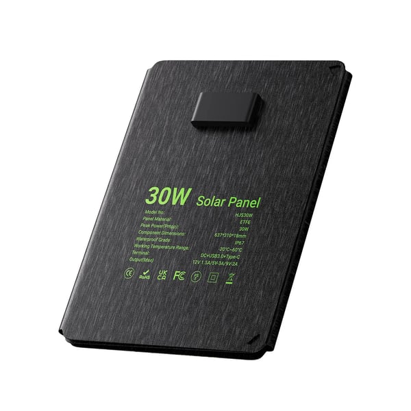 Solpanel, 30W Maximal Effekt, Fällbar Design,LS-SP30F, 24V, 30W