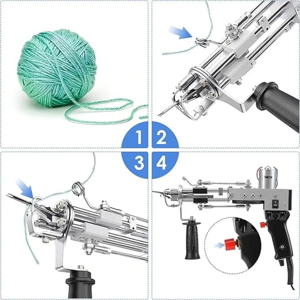 Tufting Gun, Alsidig 2-i-1 Funktion, Justerbar Hastighedskontrol,Tufting Gun Kits