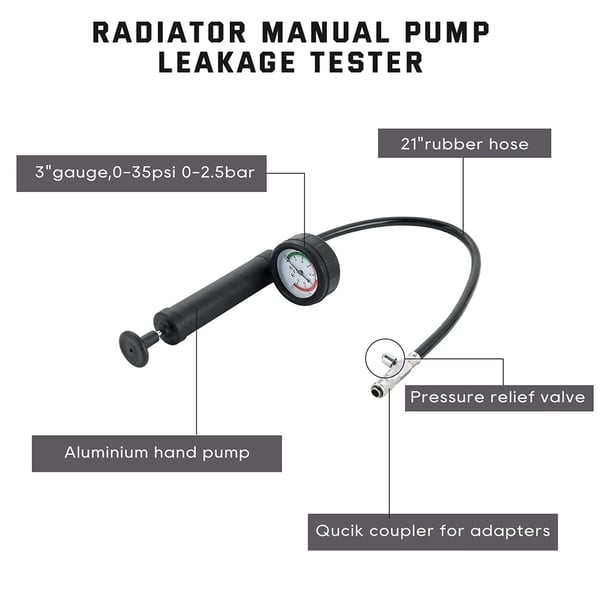 Radiator Tryk Tester, Vakuum Testning, Omfattende Diagnostik,Rød