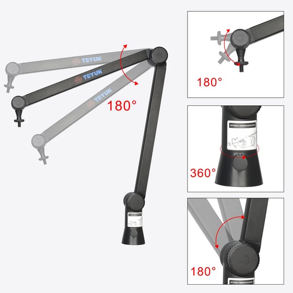 Mikrofonholder, Metal Boom Arm, 1KG Belastningsevne,NBA-6