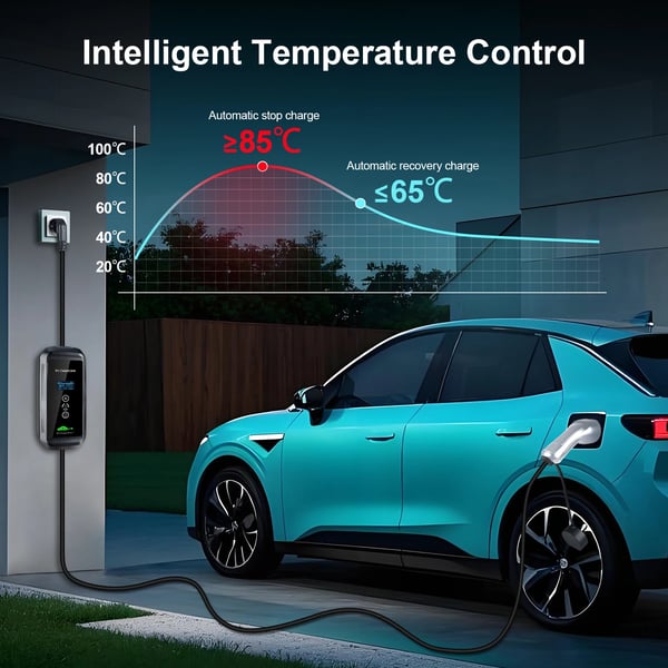 Bærbar EV-lader, 11KW effektudgang, Type 2 kompatibilitet,Type2