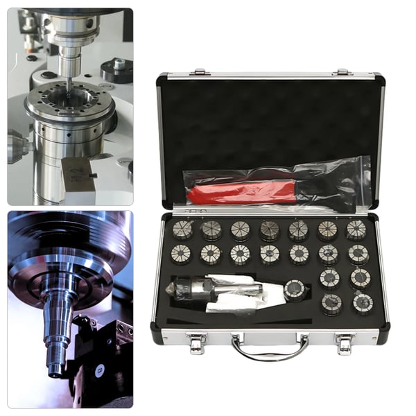 Collet Sæt, Legeret Stål Materiale, ER32 Collet Område 1 mm - 20 mm, 19 Stykker, Værktøjsholder Længde 250 mm, Collet Diameter 32 mm