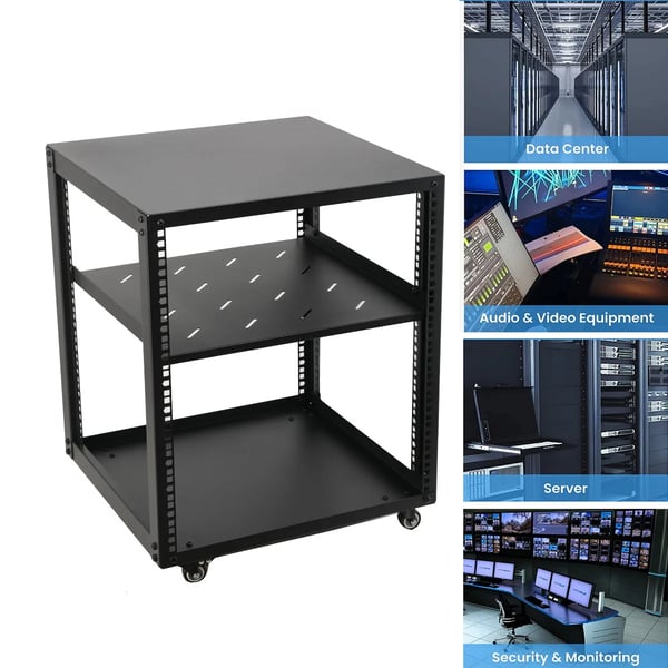 Åben Ramme Server Rack, Justerbar Dybde, Mobil Design, Pladsbesparende