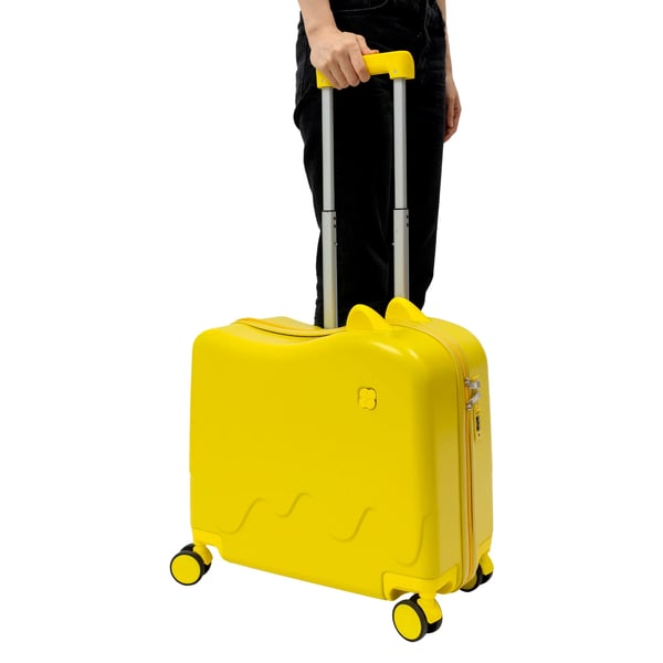 Børne Ride-On Kuffert, Holdbar Konstruktion, Rummelig Indvendig,18Inches 450mm, Gul