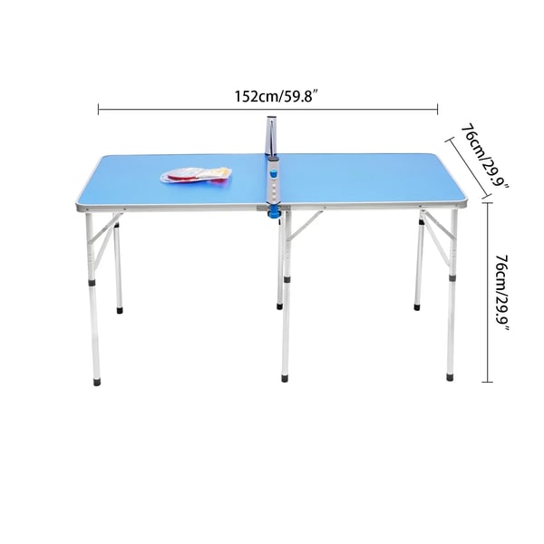 Bordtennisbord, Materiale: MDF + Aluminiumlegering, Dimensioner: 152 x 76 x 76 cm, Foldet størrelse: 76 x 76 x 7 cm, Bruttovægt: 10 kg, Nettovægt: 9