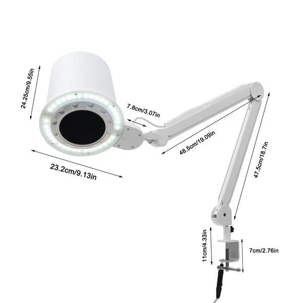 Neg støvsamler, 55W effekt, sugeevne 26,25 ft/s, kompakt borddesign, ABS-materiale, stille drift  70dB