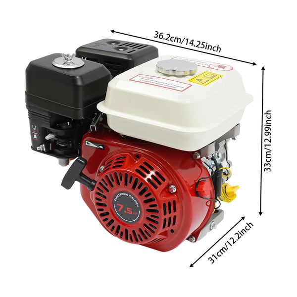Gasmotor, 7,5HK, Multi-brug til pumper og generatorer,Rød
