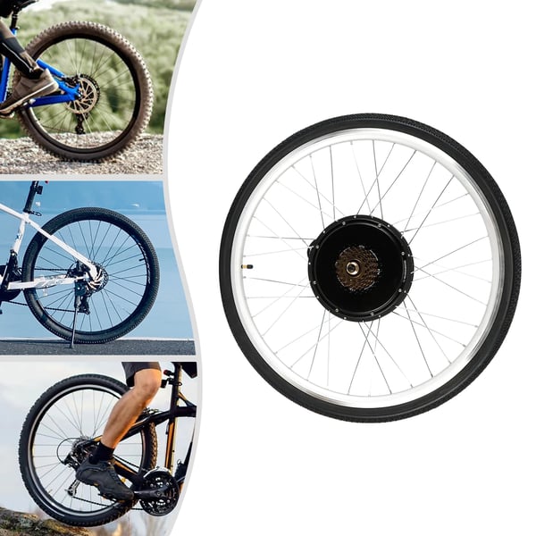 Elcykelkonverteringskit, 1000W Motor, Bakhjulsinstallation,svart