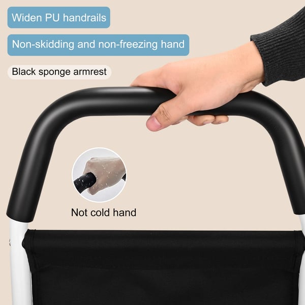 Ældre Sengesidebeskyttelse, Højkarbonstål, Højdejusterbar 50cm-58cm, Brugervenligt Sammenfoldeligt Design, Egnet til de Fleste Sengetyper, Anti-Fald Beskyttelse