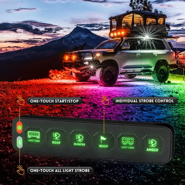 Trådløs Switch Panel, 6 Gang Kontrol, Vandtæt IP68,6 Gang Trådløs