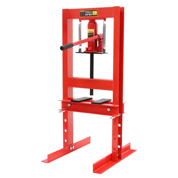 Hydraulisk Presse, 6 Tons Kapacitet, Justerbar Højde,Rød