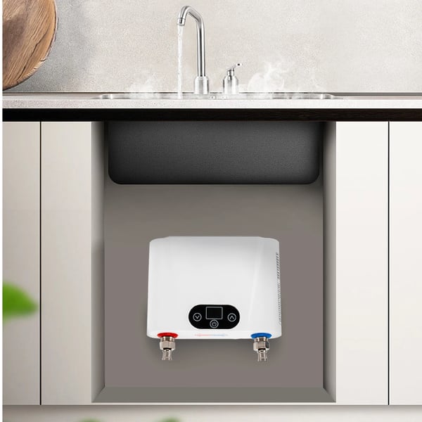Tankless vandvarmer, 5,5 kW effekt, justerbar temperatur 30-55°C,HVID